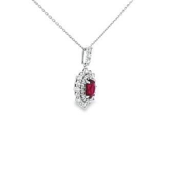 復古宮廷風頸鏈．紅色紅寶石 - WILLS JEWELLERY