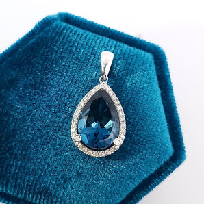 水滴吊墮・倫敦藍晶 - WILLS JEWELLERY