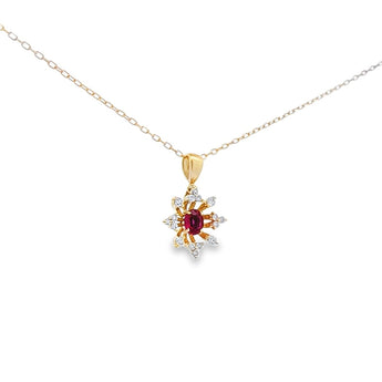 綻放花漾頸鏈．鴿血紅紅寶石 - WILLS JEWELLERY