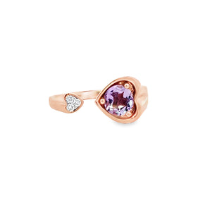 心心開口戒指・紫晶 - WILLS JEWELLERY