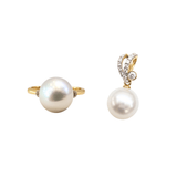 (聖誕套裝) 經典圓鑽珍珠戒指 + 層次圓鑽珍珠吊墜 - WILLS JEWELLERY