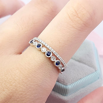 皇冠戒指．藍寶石 - WILLS JEWELLERY