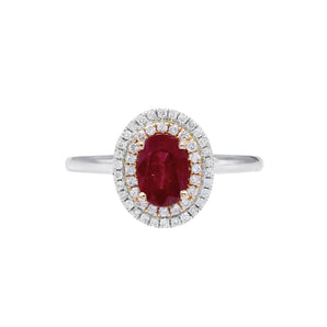《天使 • 圍石》雙鑽橢圓紅寶石 - WILLS JEWELLERY