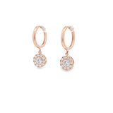 小圓圈垂吊耳環．鑽石 - WILLS JEWELLERY