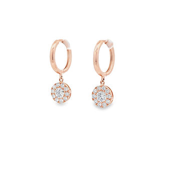 小圓圈垂吊耳環．鑽石 - WILLS JEWELLERY