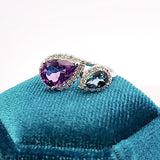 拼色戒指・紫晶及倫敦藍托帕石 - WILLS JEWELLERY