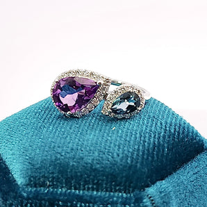 拼色戒指・紫晶及倫敦藍托帕石 - WILLS JEWELLERY