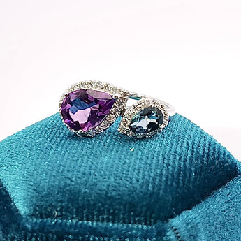 拼色戒指・紫晶及倫敦藍托帕石 - WILLS JEWELLERY
