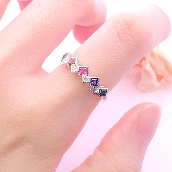 彩虹戒指．彩色藍寶石 - WILLS JEWELLERY