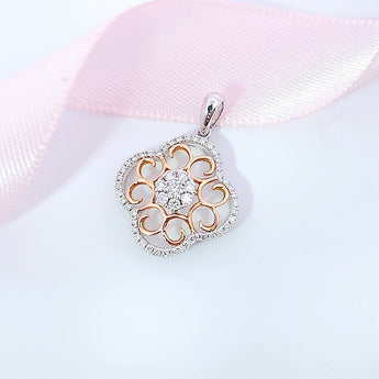 鏤空花朵吊墜．鑽石 - WILLS JEWELLERY