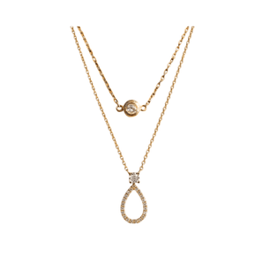 (聖誕套裝)簡約圓鑽手鍊 + 璀璨淚滴鑽石項鍊 - WILLS JEWELLERY