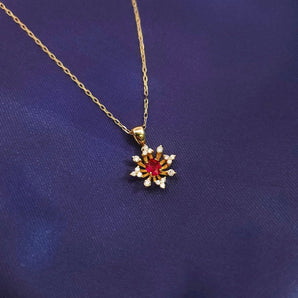 綻放花漾頸鏈．鴿血紅紅寶石 - WILLS JEWELLERY