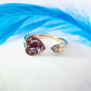 心心開口戒指・紫晶 - WILLS JEWELLERY