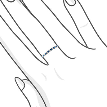 華麗密釘藍寶石與鑽石戒指 - WILLS JEWELLERY