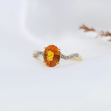 幾何扭身鑽石戒指 • 橙寶石 - WILLS JEWELLERY