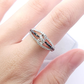 拼色戒指・黑鑽白鑽 - WILLS JEWELLERY