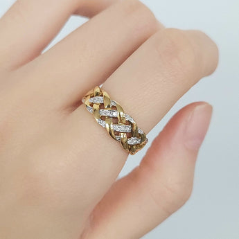 織花戒指．鑽石 - WILLS JEWELLERY