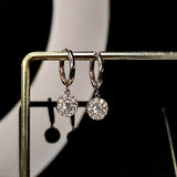 小圓圈垂吊耳環．鑽石 - WILLS JEWELLERY