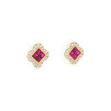 公主耳環．酒紅色紅寶石 - WILLS JEWELLERY