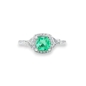 紐結戒指．銅綠色綠寶石 - WILLS JEWELLERY