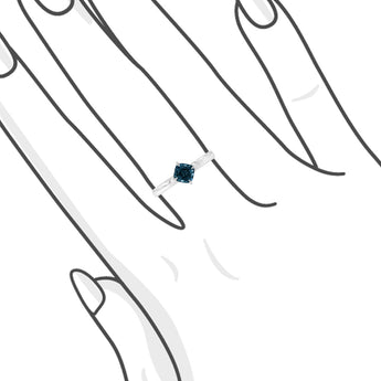 18K白金枕形藍色尖晶石戒指 - WILLS JEWELLERY