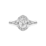 18K白金橢圓形圍鑽戒指托 - WILLS JEWELLERY