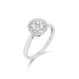 18K白金圓形圍鑽戒指 - WILLS JEWELLERY