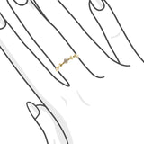 18K黃金小幸運四葉草鑽石線戒 - WILLS JEWELLERY