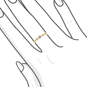 18K黃金小幸運四葉草鑽石線戒 - WILLS JEWELLERY