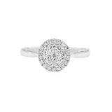 18K白金圓形圍鑽戒指 - WILLS JEWELLERY