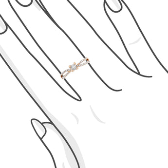 18K玫瑰金車花鑽石戒指 - WILLS JEWELLERY