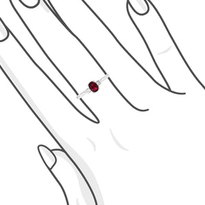 18K白金蛋形紅色尖晶石鑽石戒指 - WILLS JEWELLERY