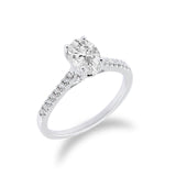 18K白金橢圓形鑽石戒指托 - WILLS JEWELLERY