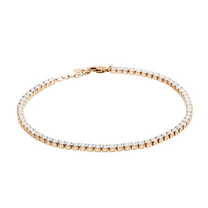 經典圓形鑽石18K玫瑰金手鏈 - WILLS JEWELLERY