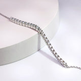 18K白金圓形鑽石手鏈 (半圈鑽石) - WILLS JEWELLERY