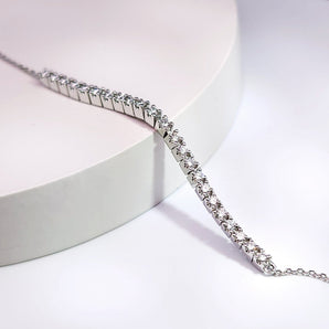 18K白金圓形鑽石手鏈 (半圈鑽石) - WILLS JEWELLERY