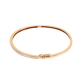 18K玫瑰金經典圓形鑽石手鐲 - WILLS JEWELLERY