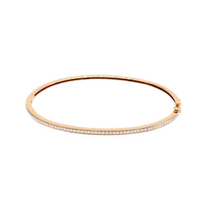 18K玫瑰金經典圓形鑽石手鐲 - WILLS JEWELLERY