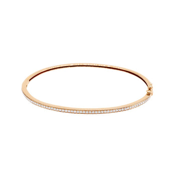 18K玫瑰金經典圓形鑽石手鐲 - WILLS JEWELLERY