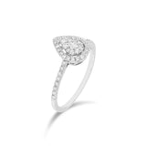 18K白金水滴形密釘鑽石戒指 - WILLS JEWELLERY