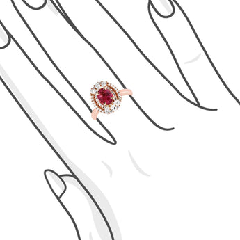 18K玫瑰金馬亨蓋熱粉紅色尖晶石圍石戒指 - WILLS JEWELLERY