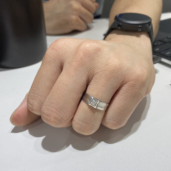 18K白金鑽石男裝戒指 III - WILLS JEWELLERY