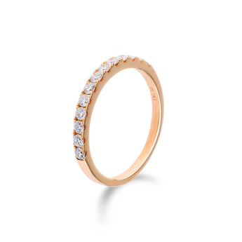 2.0mm 密釘鑲鑽石線戒 (玫瑰金) - WILLS JEWELLERY