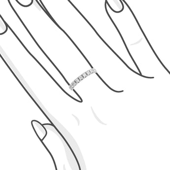 2.8mm 密釘鑲鑽石線戒 - WILLS JEWELLERY