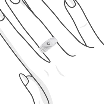 9K白金鑽石圖章戒指 - WILLS JEWELLERY