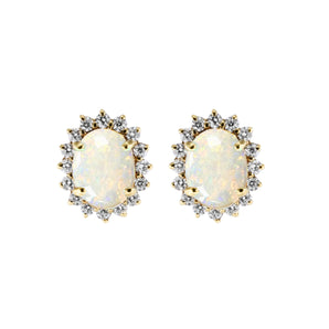 SPARK・Cambered Opal Classic Diamond Earrings 