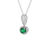 橢圓形綠寶石鑽石吊墜 - WILLS JEWELLERY