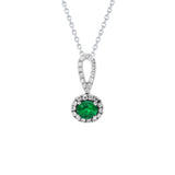 橢圓形綠寶石鑽石吊墜 - WILLS JEWELLERY