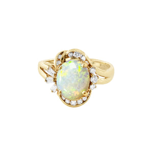TWINKLE・Cambered Opal Classic Diamond Ring