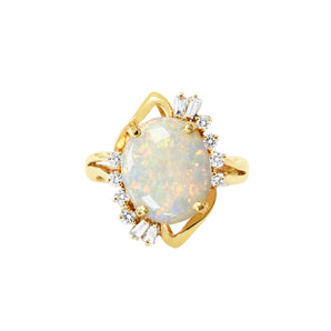 SPARK・Cambered Opal Classic Diamond Ring